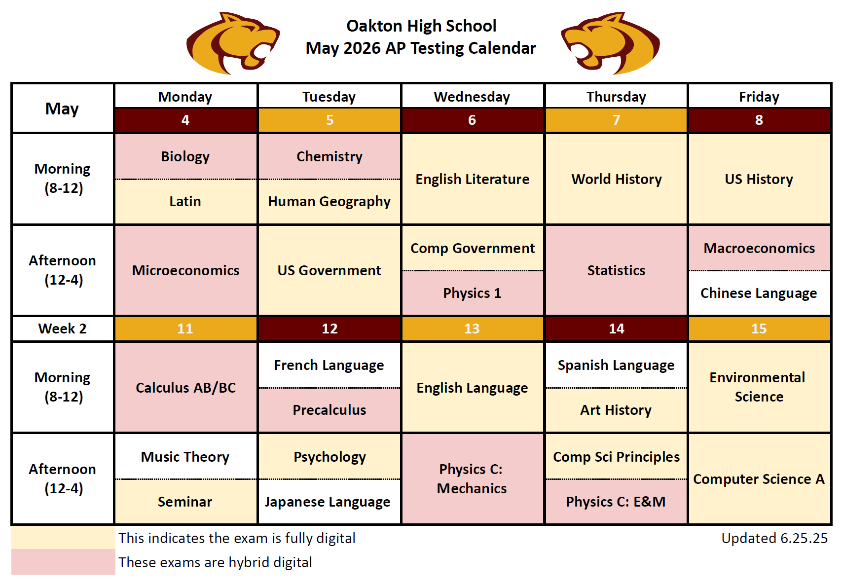 AP Exams Oakton High School